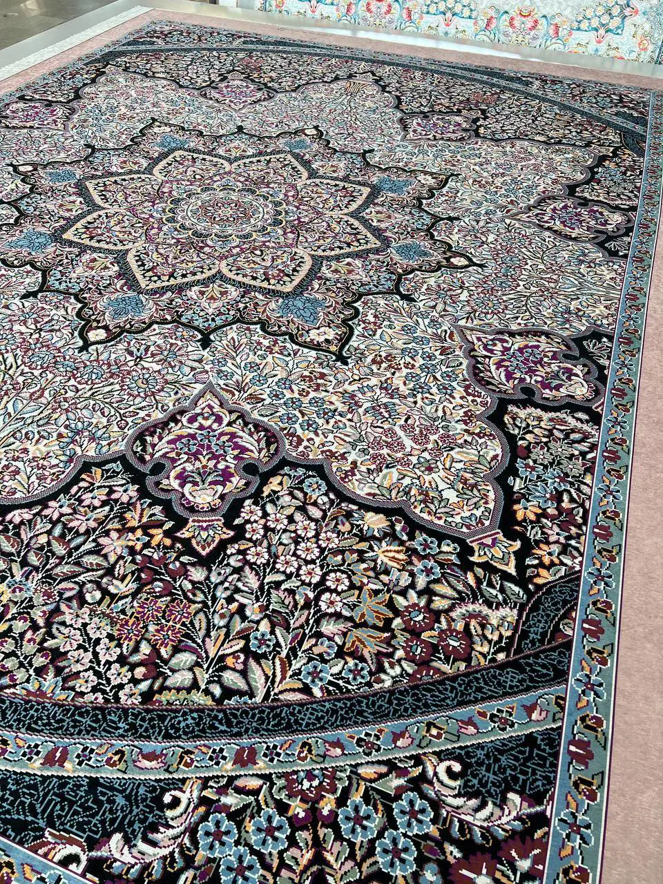 روفرشی کشدار مخمل شانل تراکم بالا (کاور فرش) کد A025 - 1