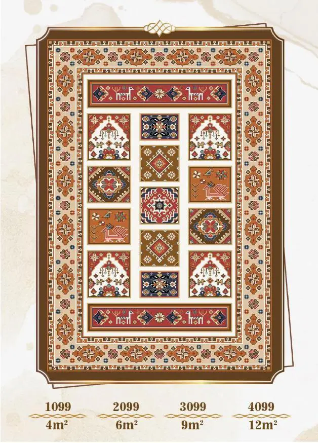 روفرشی کشدار مخمل شانل تراکم بالا (کاور فرش) کد A099 - 1