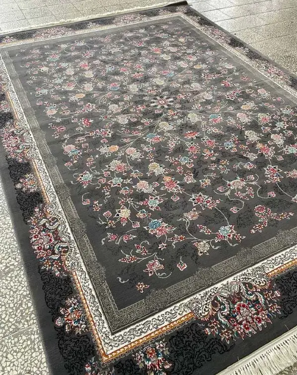  فرش ماشینی دودی رنگ جدید 700 شانه طرح جانان ورژن - ارسال رایگان - 1