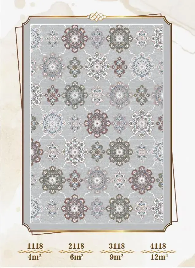 فرشینه ترمزدار و ریشه‌دار طرح گلرخ کد A118 - 1