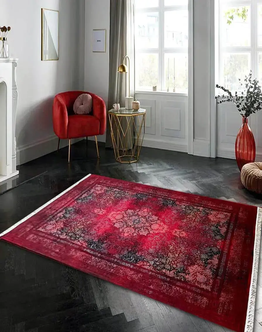  فرش ماشینی وینتیج لاکی طرح آراد 700 شانه ورژن - ارسال رایگان - 1