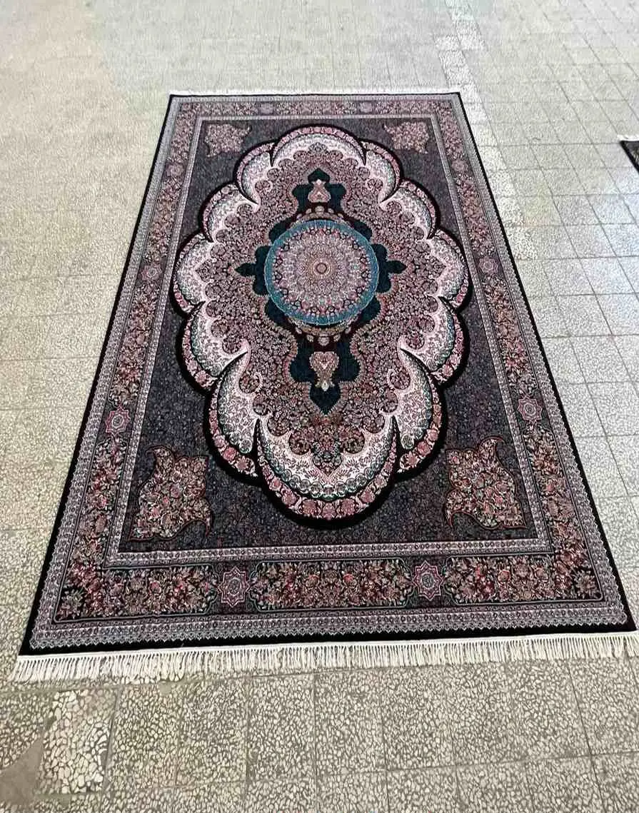  فرش ماشینی طرح آرشیدا سرمه ای 700 شانه ورژن - ارسال رایگان - 1