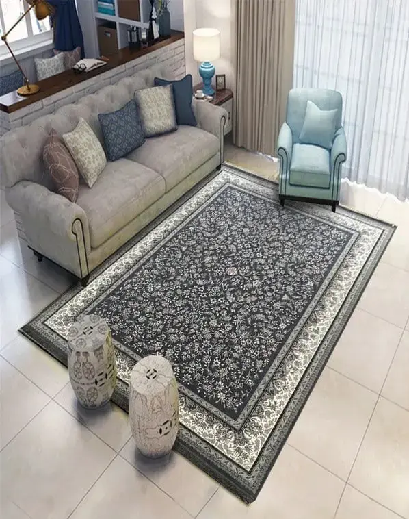  فرش ماشینی 700 شانه نخ ورژن طرح اوستا دودی ورژن - ارسال رایگان - 1