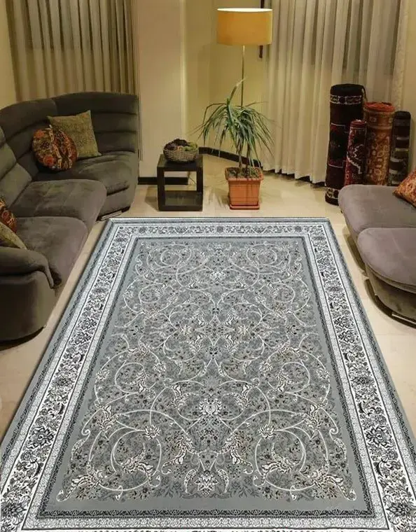  فرش ماشینی طلاکوب فیلی طرح افشان طلا 700 شانه ورژن - ارسال رایگان - 1