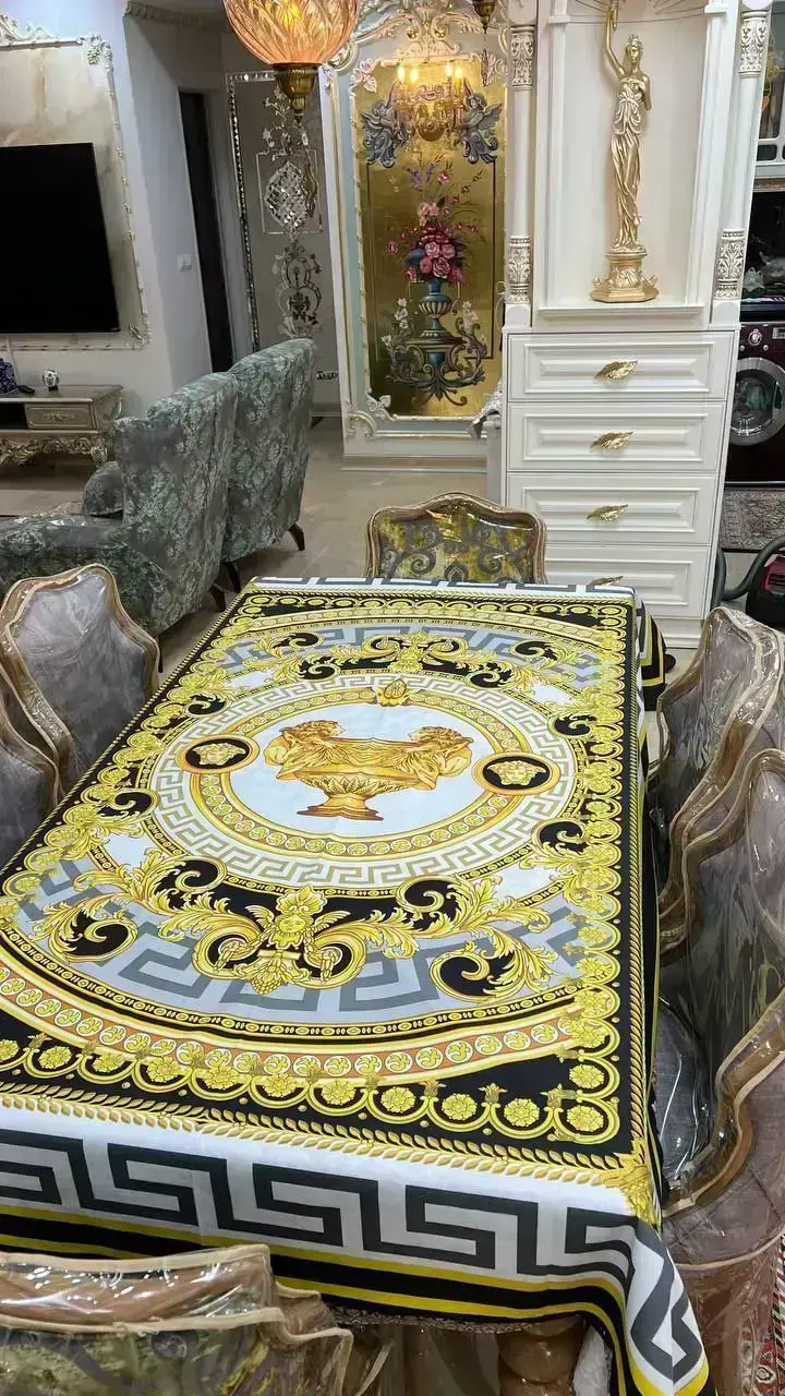 رومیزی مخمل شانل درجه یک مدل B20079 - 1