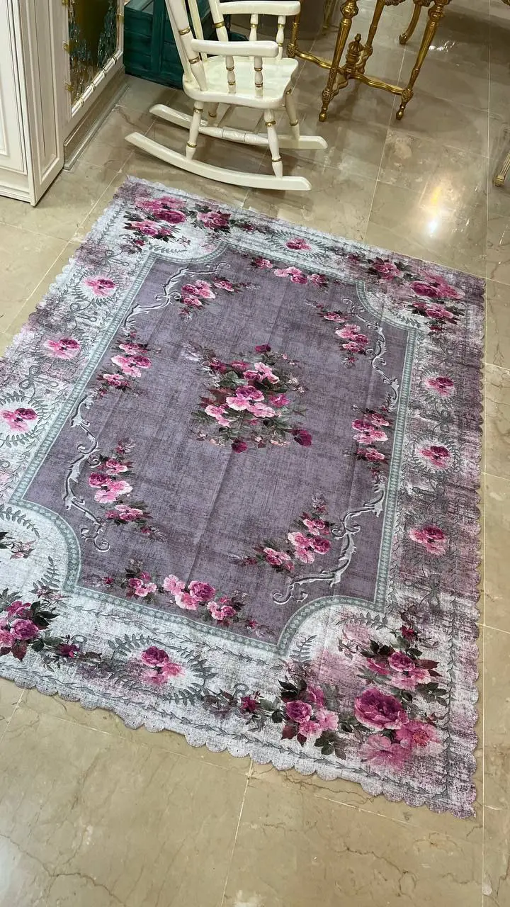رومیزی مخمل شانل درجه یک مدل B20075 - 1