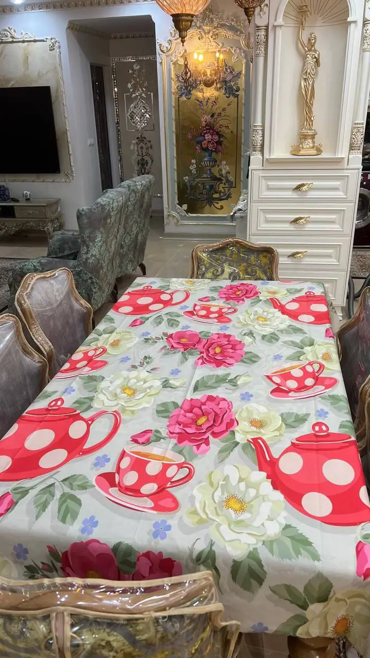 رومیزی مخمل شانل درجه یک مدل B20086 - 1