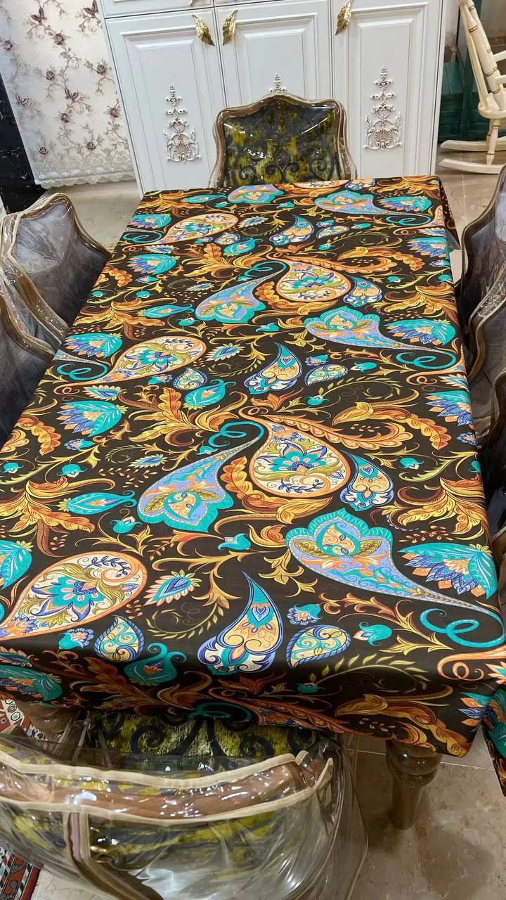 رومیزی مخمل شانل درجه یک مدل B20064 - 1