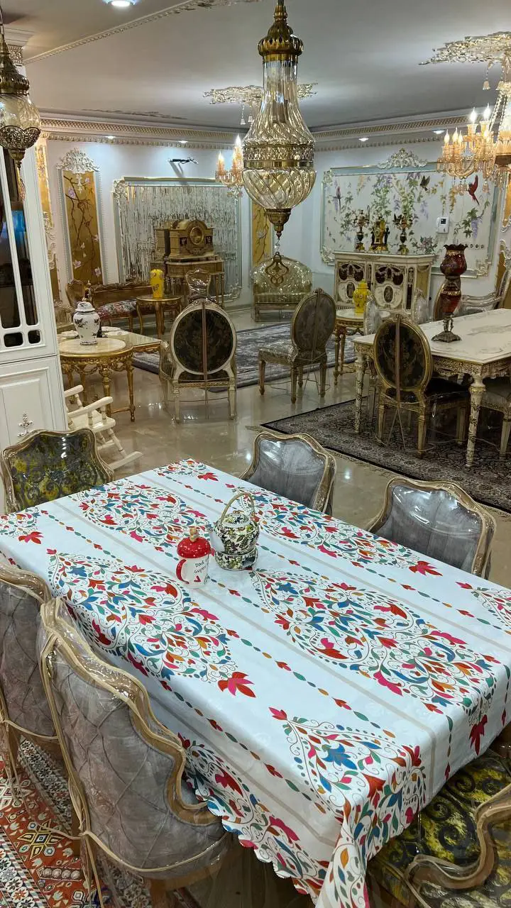 رومیزی مخمل شانل درجه یک مدل B20068 - 1