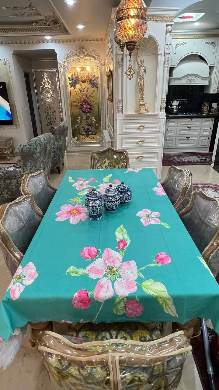 رومیزی مخمل شانل درجه یک مدل B20133 - 1