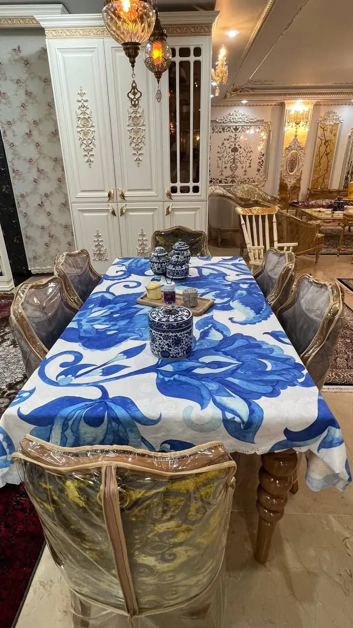 رومیزی مخمل شانل درجه یک مدل B20127 - 1