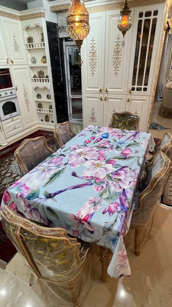 رومیزی مخمل شانل درجه یک مدل B20130 - 1