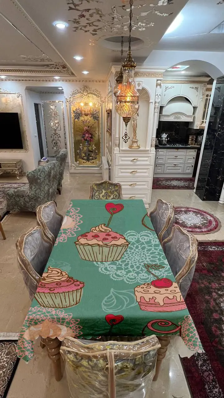 رومیزی مخمل شانل درجه یک B20139 - 1