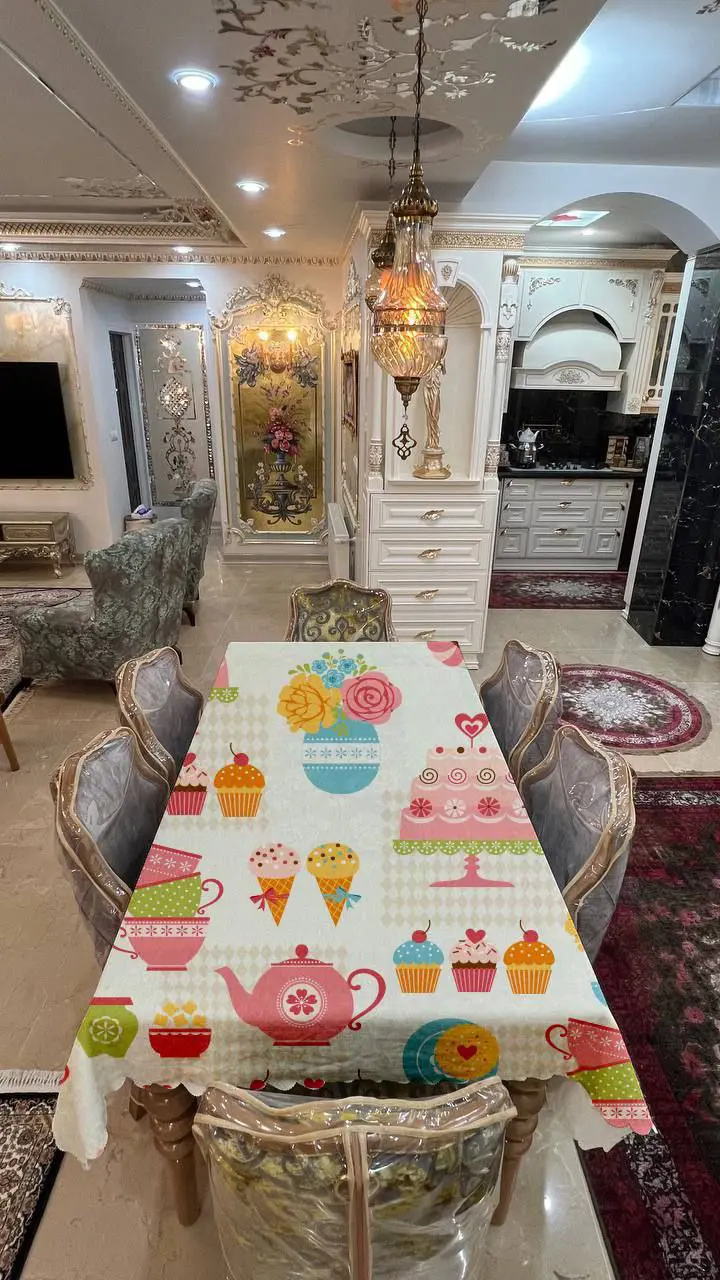 رومیزی مخمل شانل درجه یک B20137 - 1