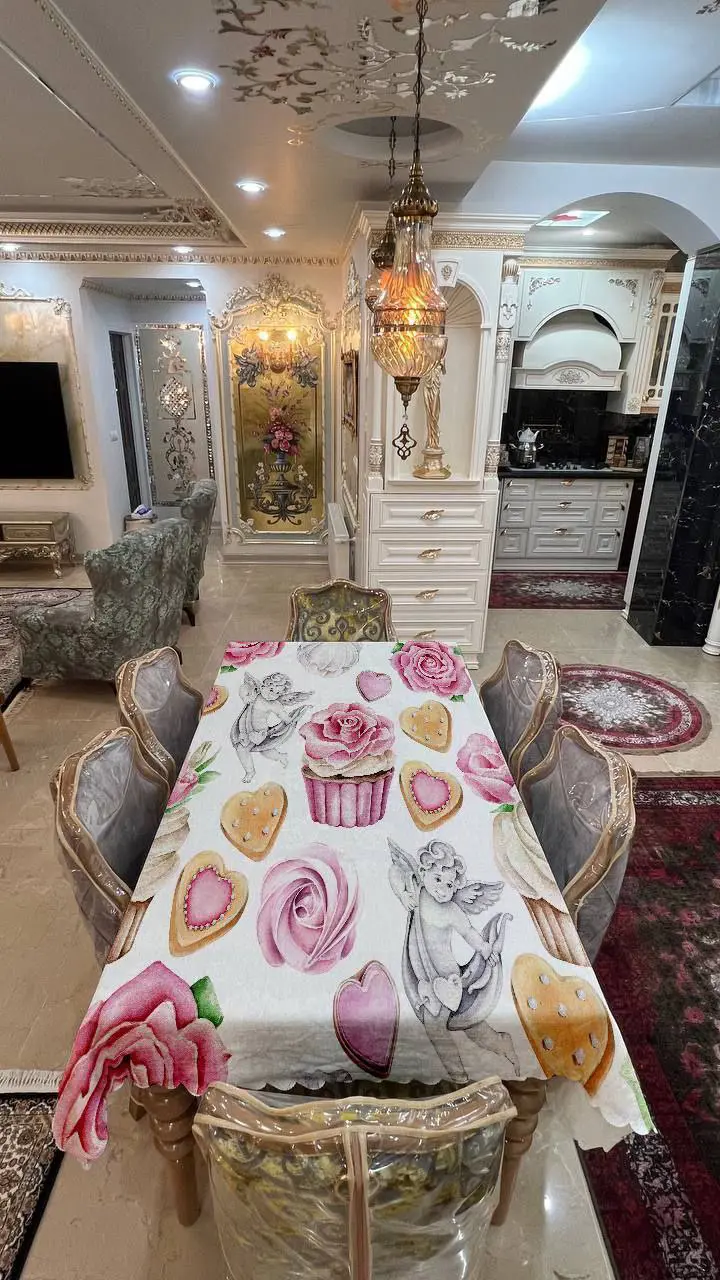 رومیزی مخمل شانل درجه یک B20121 - 1