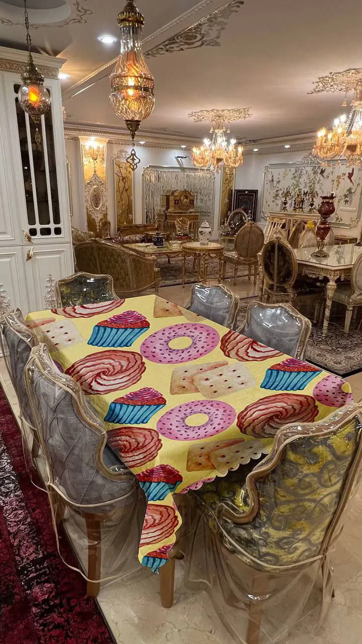 رومیزی مخمل شانل درجه یک B20120 - 1