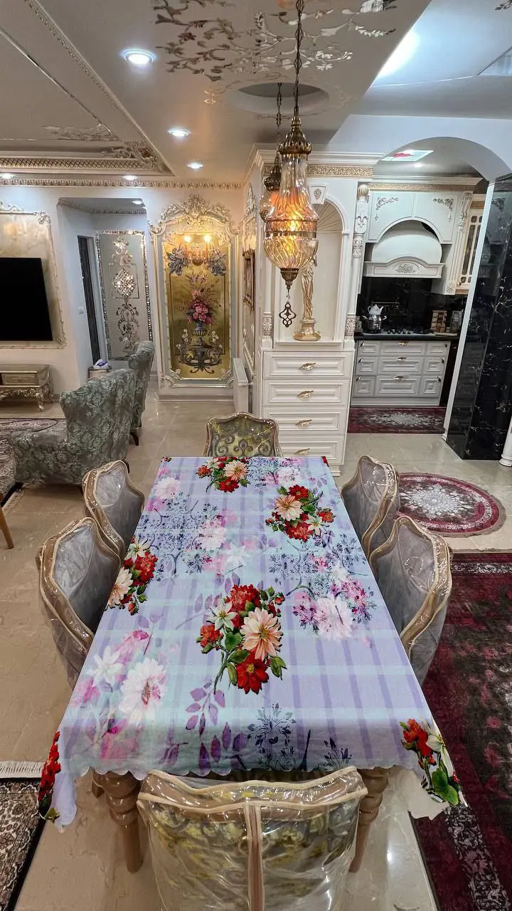 رومیزی مخمل شانل درجه یک B20175 - 1