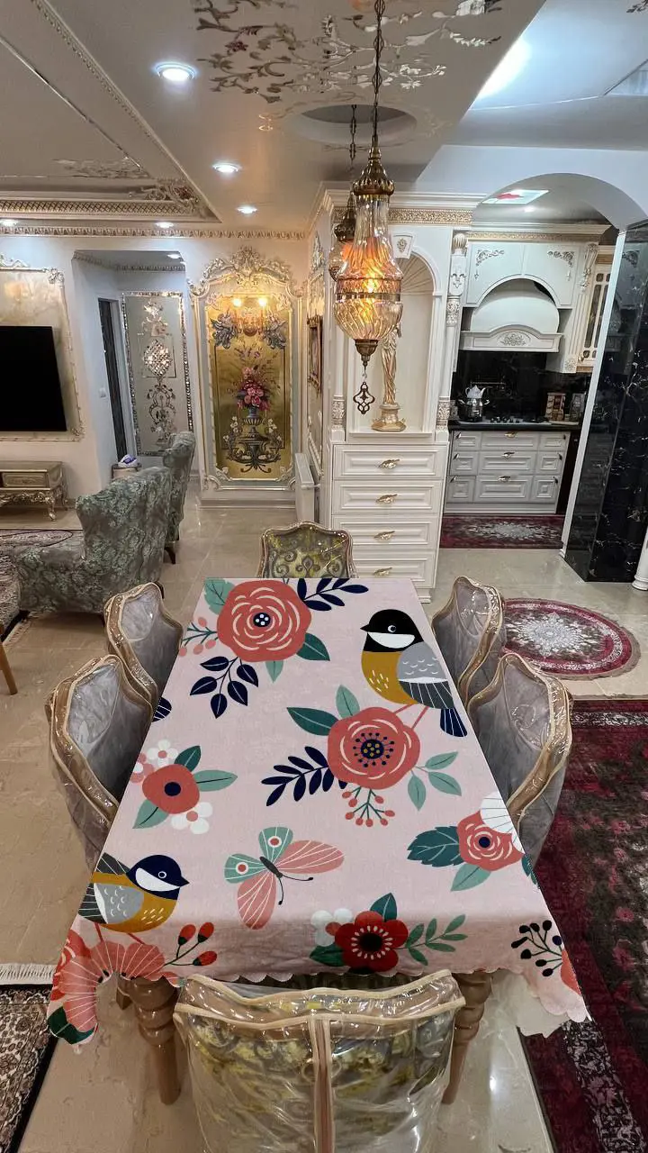 رومیزی مخمل شانل درجه یک B20169 - 1