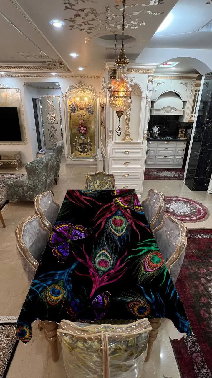 رومیزی مخمل شانل درجه یک B20167 - 1