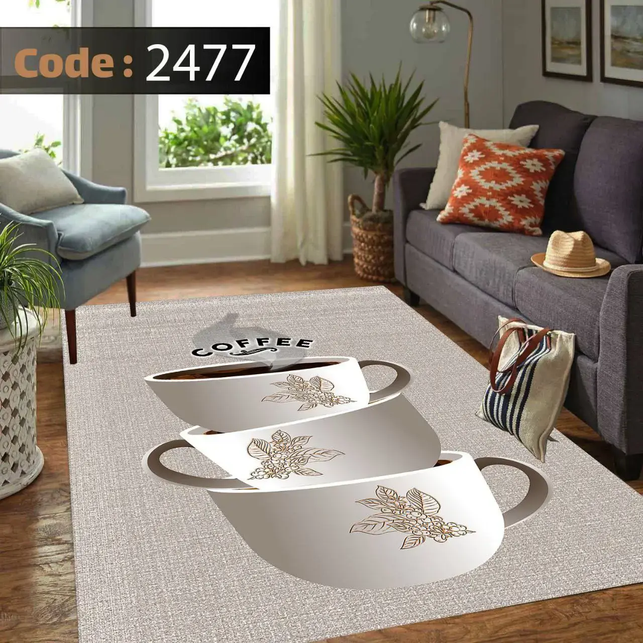 رومیزی مخمل شانل درجه یک ترکیب رنگ نسکافه ای و قهوه ای B2477 - 1