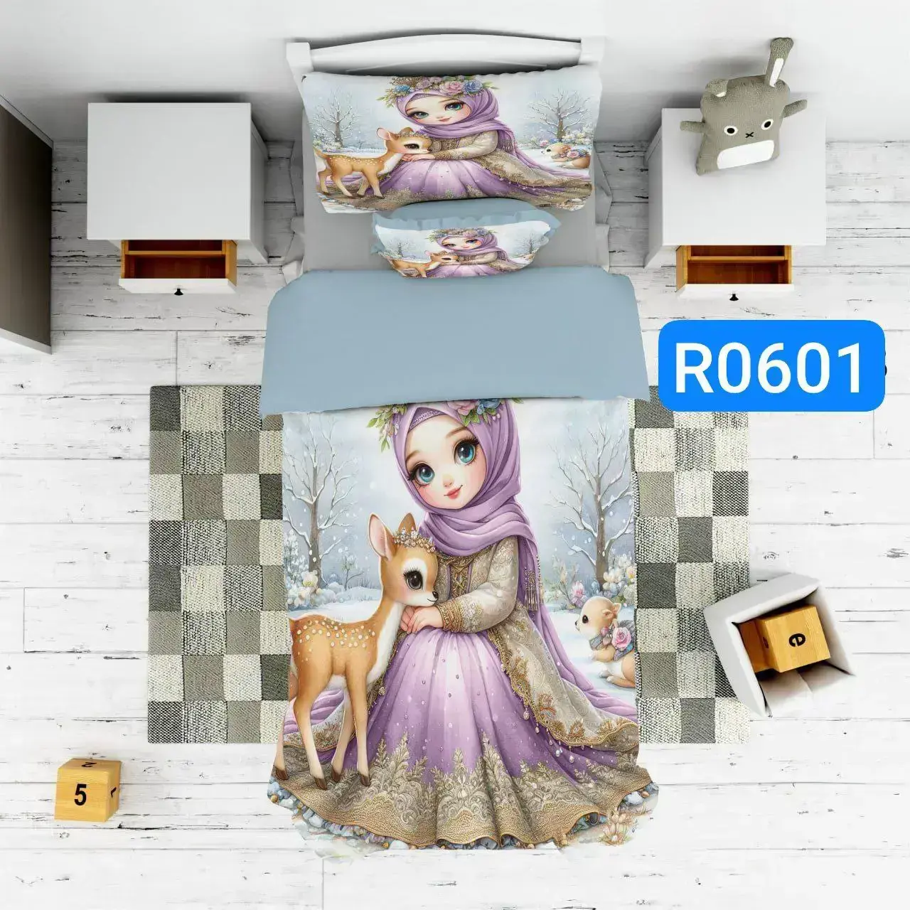 ست روتختی طرح دختر و آهو کد R0601 - 1