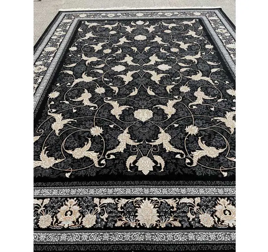  فرش افشان ماشینی طرح مژگان سرمه ای 700 شانه ورژن - ارسال رایگان - 1
