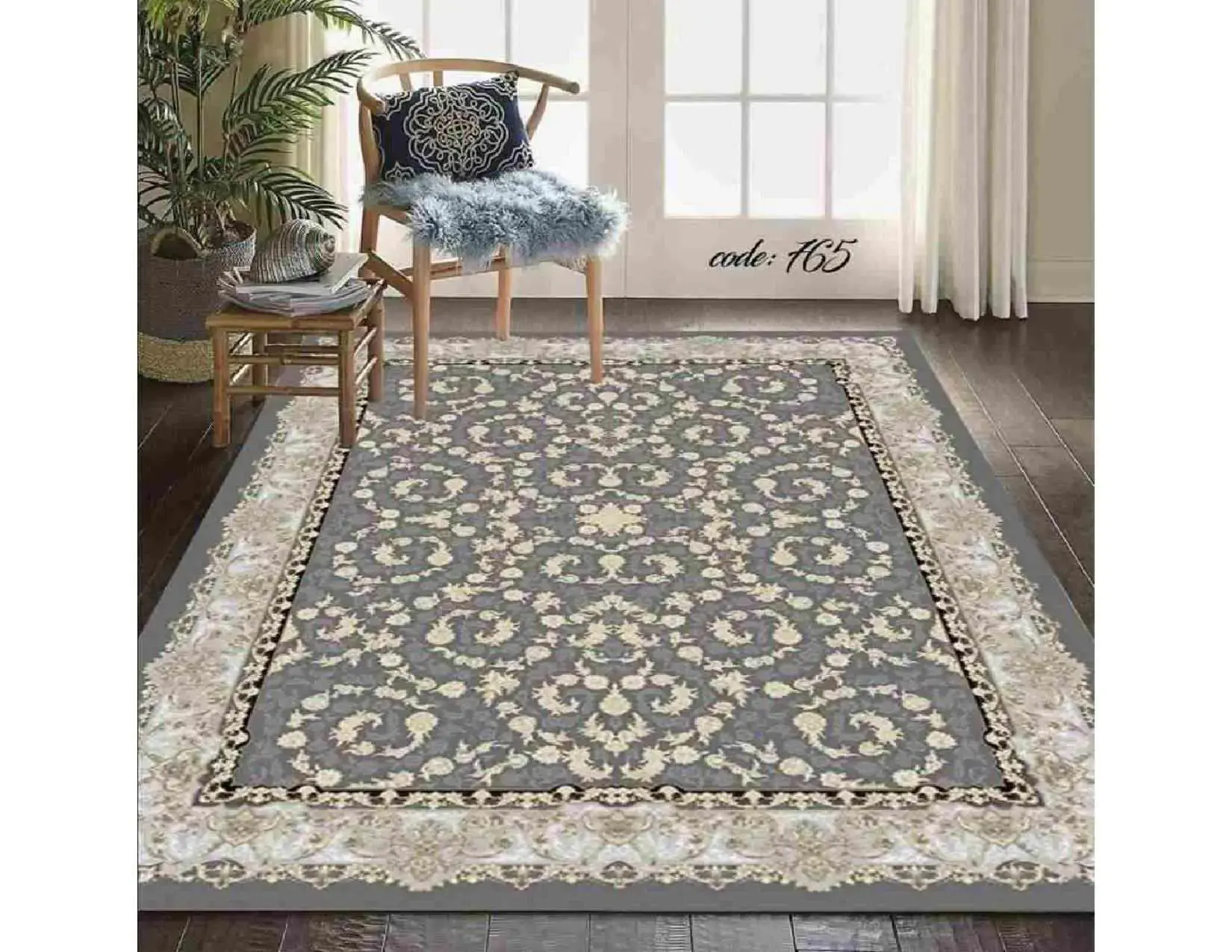 فرشینه ترمزدار و ریشه‌دار طرح نازگل کد A765 - 1