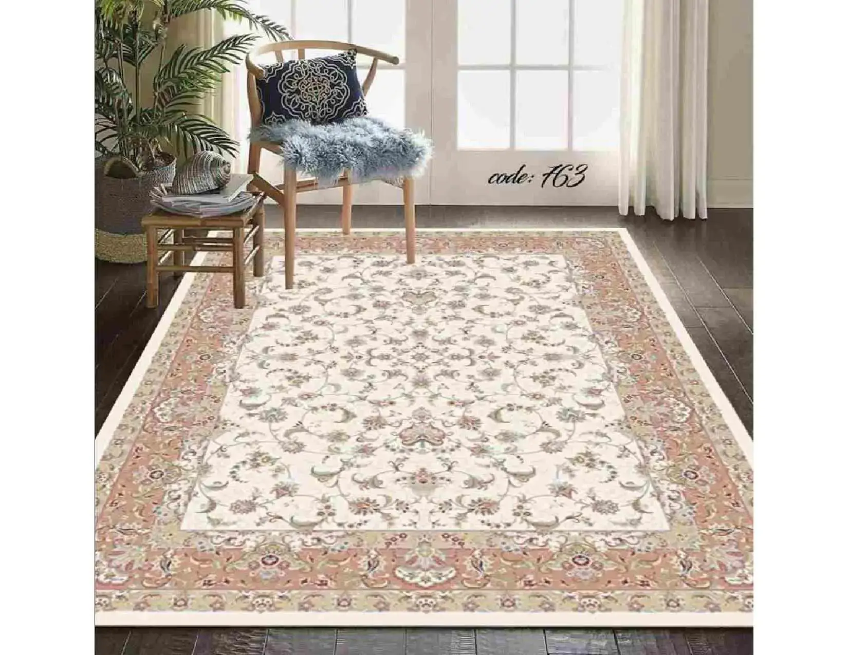 فرشینه ترمزدار و ریشه‌دار طرح سارا کد A763 - 1