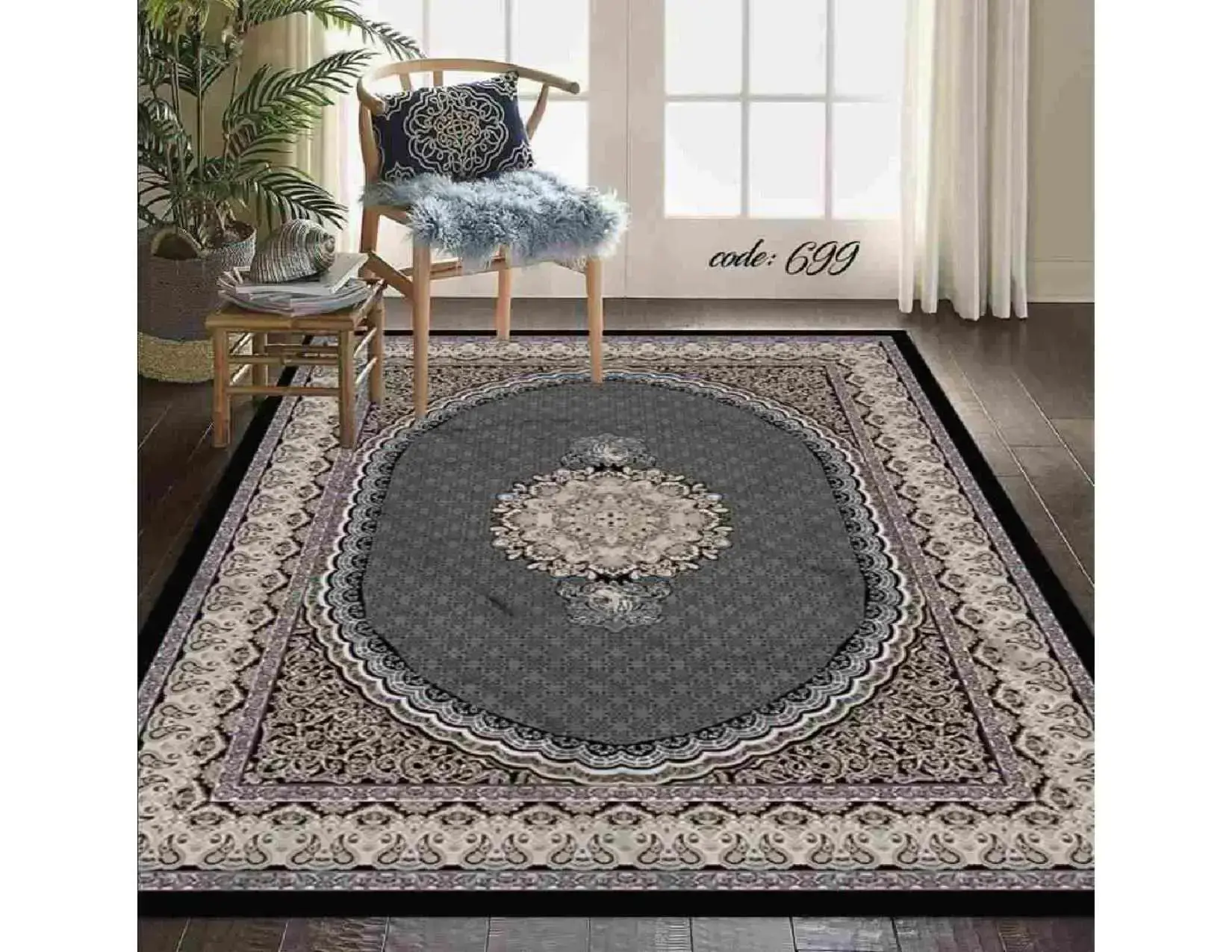 فرشینه ترمزدار و ریشه‌دار طرح نیکی کد A699  - 1