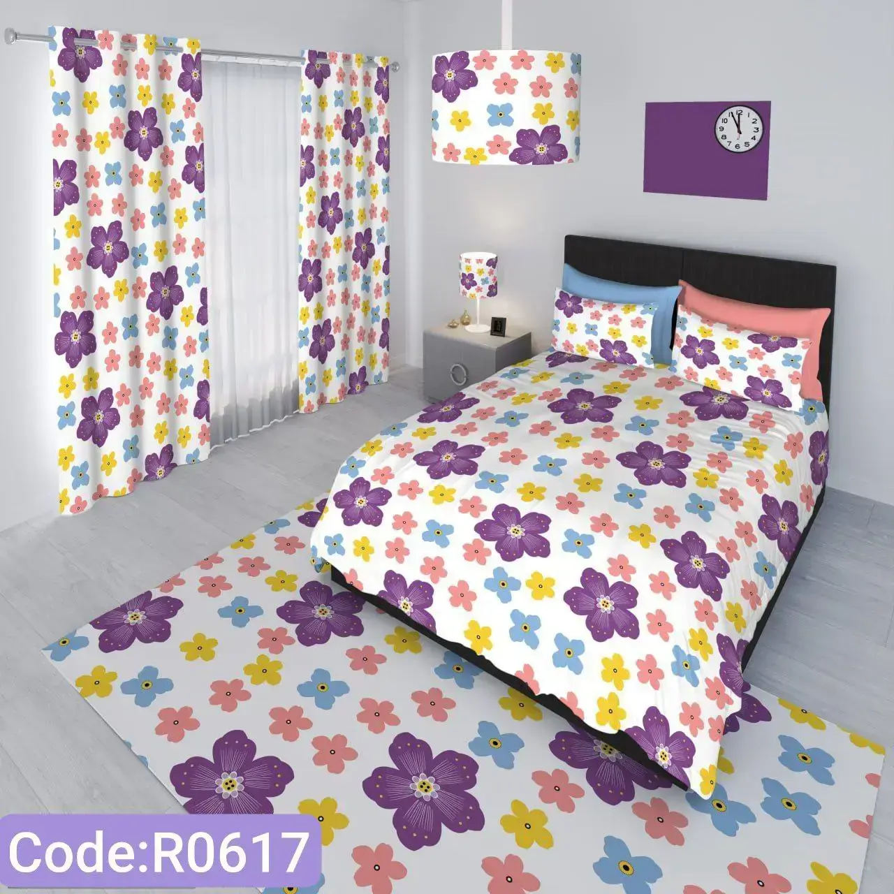 ست روتختی  شیک با طراحی رنگارنگ کد R0617 - 1