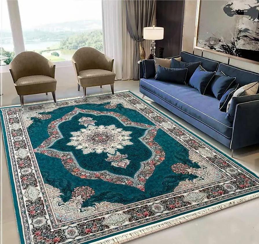  فرش ماشینی  کارینا آبی 700 شانه تراکم 2250 ورژن - ارسال رایگان - 1