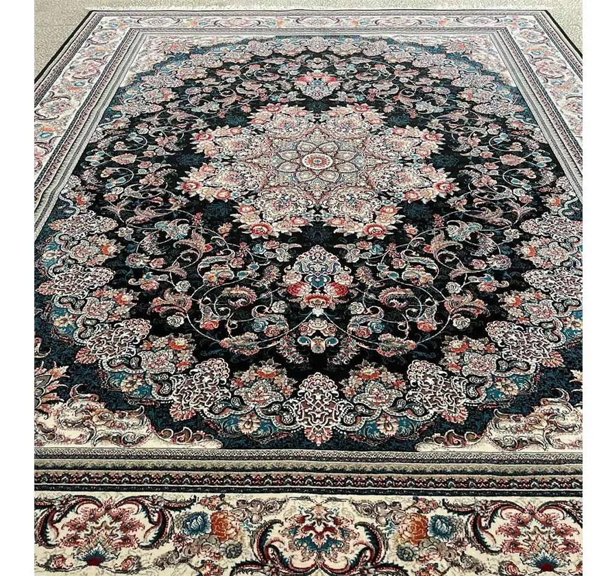  فرش ماشینی 700 شانه دستبافت گونه طرح میخک ورژن - ارسال رایگان - 1