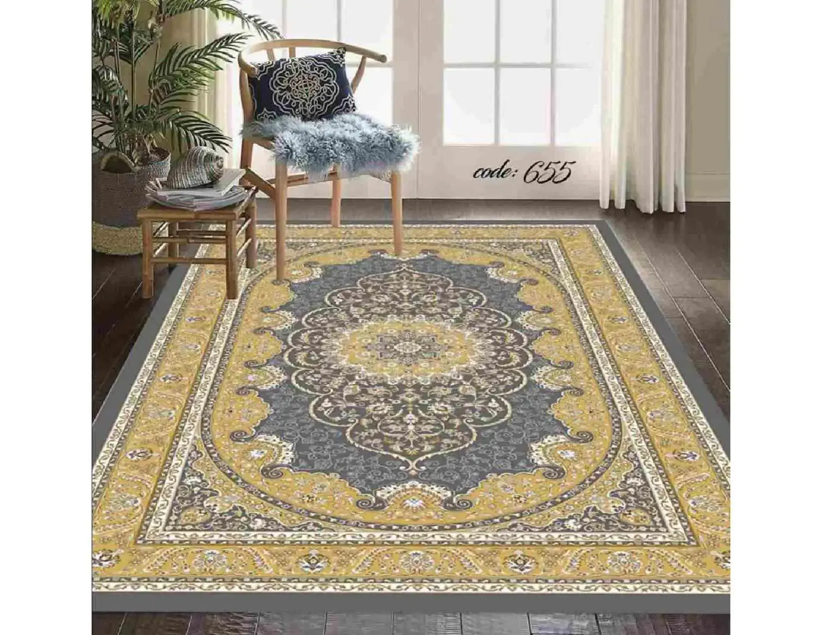 فرشینه ترمزدار و ریشه‌دار طرح پریسا کد A655 - 1