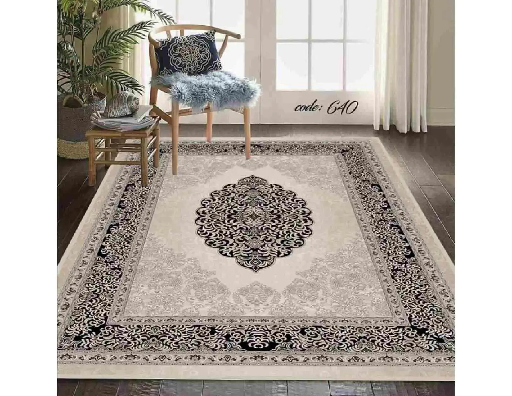 فرشینه ترمزدار و ریشه‌دار طرح سُها کد A640 - 1