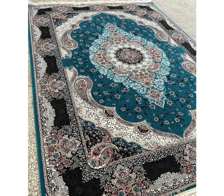  فرش ماشینی  700 شانه آبی طرح سوگند ورژن - ارسال رایگان - 1
