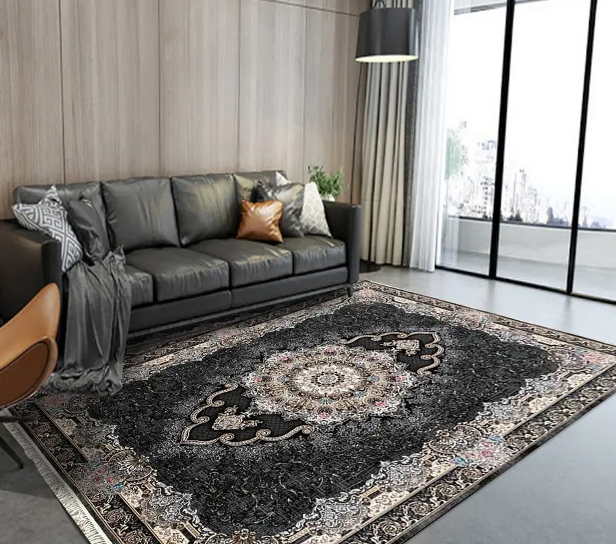  فرش ماشینی طرح زیبای درسا 700 شانه سرمه ای ورژن - ارسال رایگان - 1