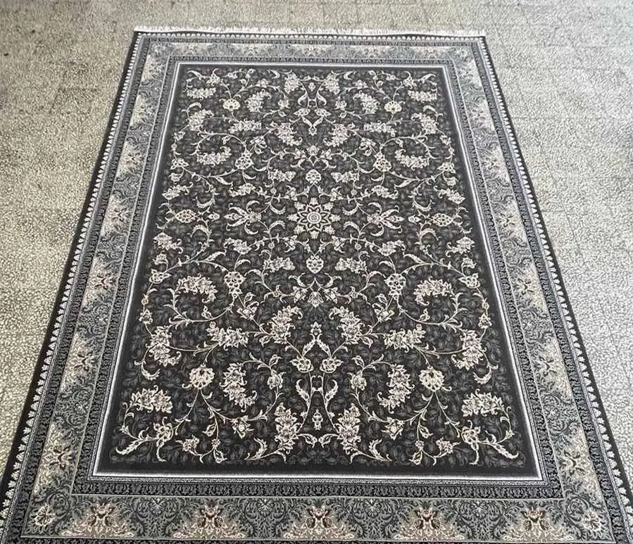  فرش ماشینی 700 شانه افشان طلاکوب طرح نگار دودی ورژن - ارسال رایگان - 1