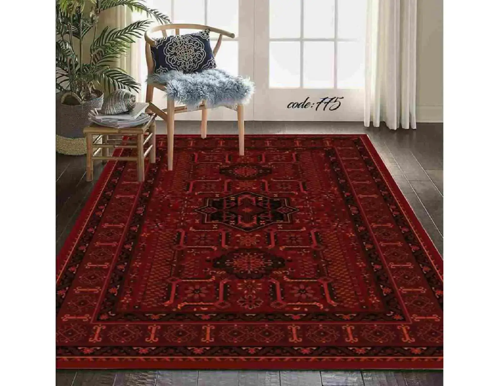 فرشینه ترمزدار و ریشه‌دار طرح آذر کد A775 - 1
