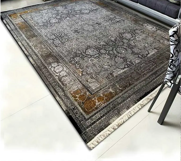  فرش ماشینی وینتیج طلاکوب 700 شانه طرح یلدا ورژن - ارسال رایگان - 1