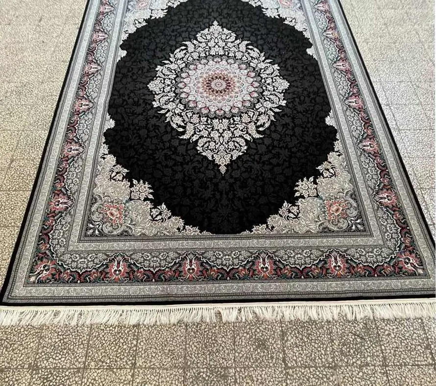  فرش ماشینی مدرن طلاکوب 700 شانه طرح آرمان سرمه ای ورژن - ارسال رایگان - 1