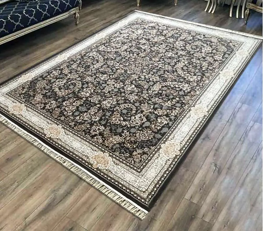  فرش ماشینی افشان طلایی 700 شانه طرح یاران دودی ورژن - ارسال رایگان - 1
