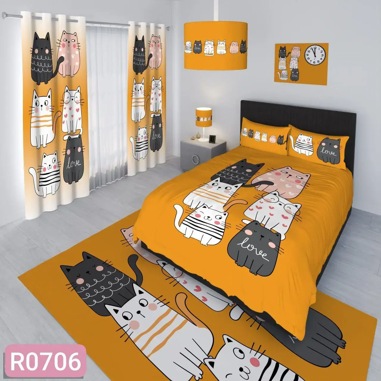 ست رو تختی گربه کد R0706 - 1
