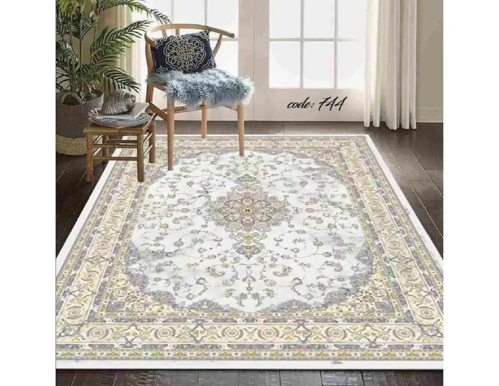 فرشینه ترمزدار و ریشه‌دار طرح صبا کد A744 - 1