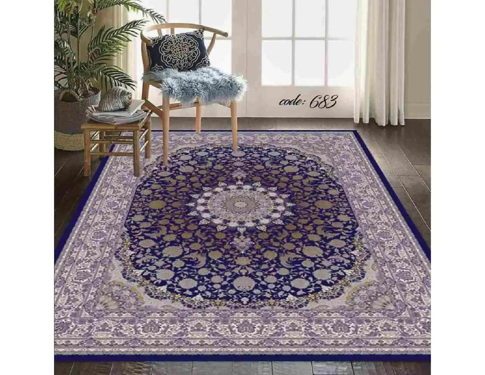 فرشینه ترمزدار و ریشه‌دار طرح یگانه کد A683 - 1
