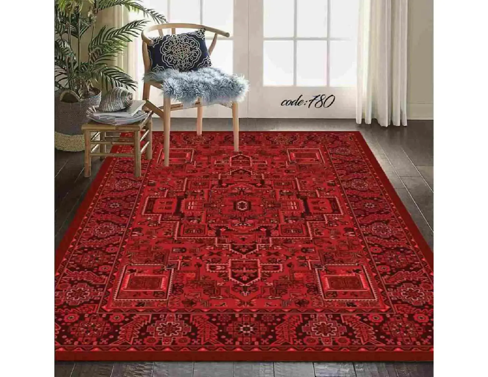 فرشینه ترمزدار و ریشه‌دار طرح سوگل کد A780 - 1