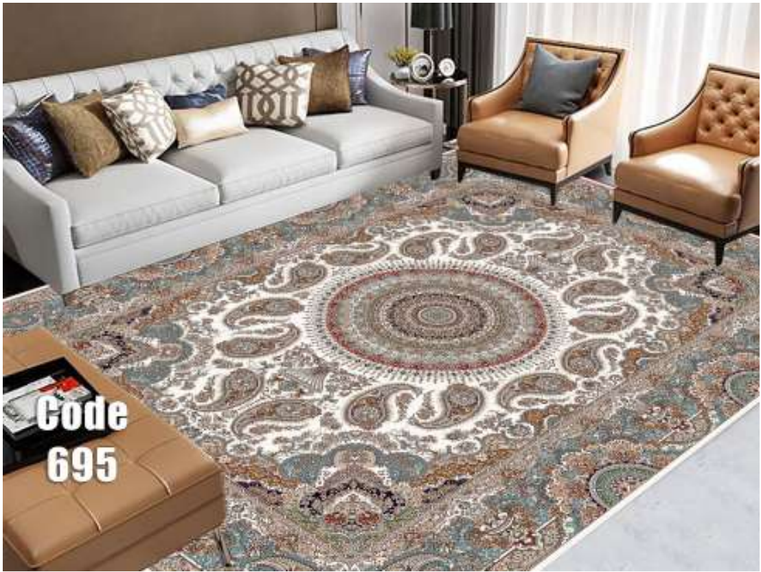 فرشینه ترمزدار و ریشه‌دار طرح غزال کد C695 - 1