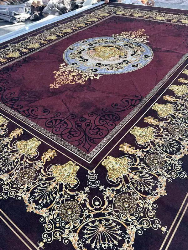فرشینه ترمزدار و ریشه‌ دار طرح رزیتا کد C689 - 1