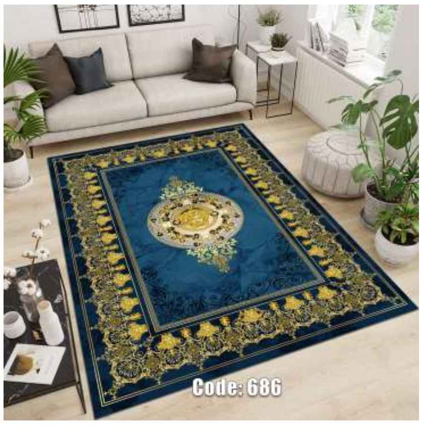 فرشینه ترمزدار و ریشه‌دار طرح آوینا کد C686 - 1