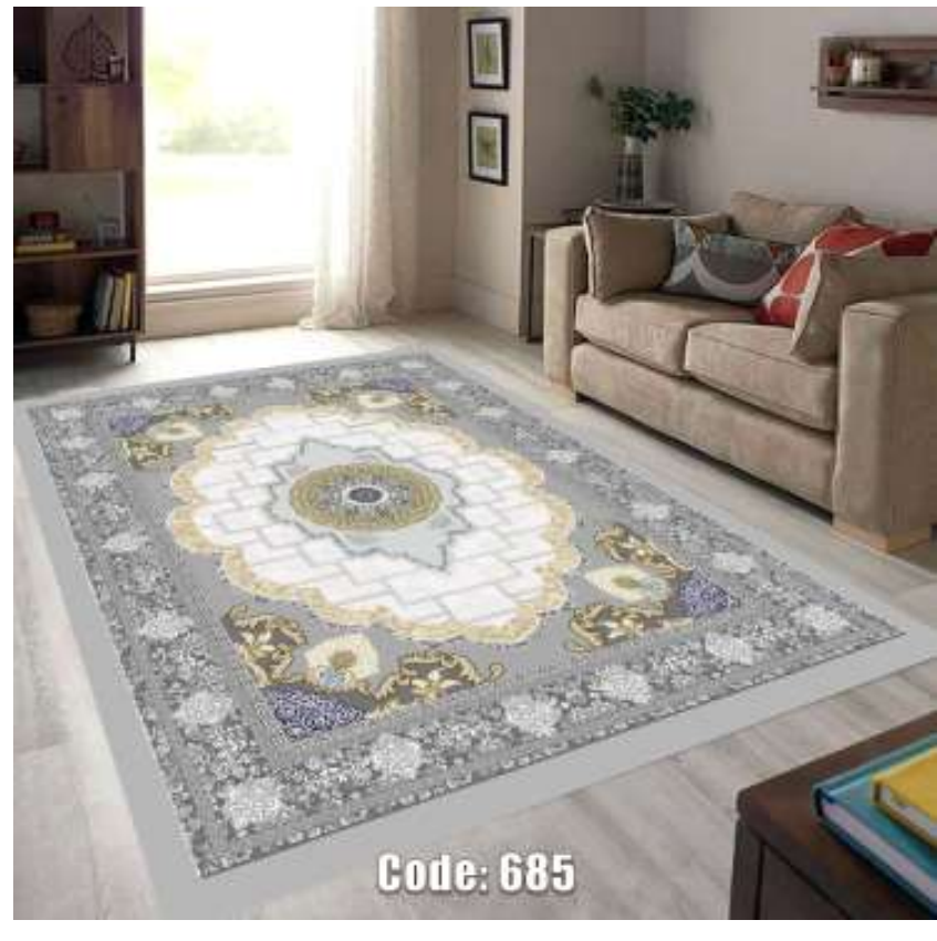 فرشینه ترمزدار و ریشه‌دار طرح پریا کد C685 - 1