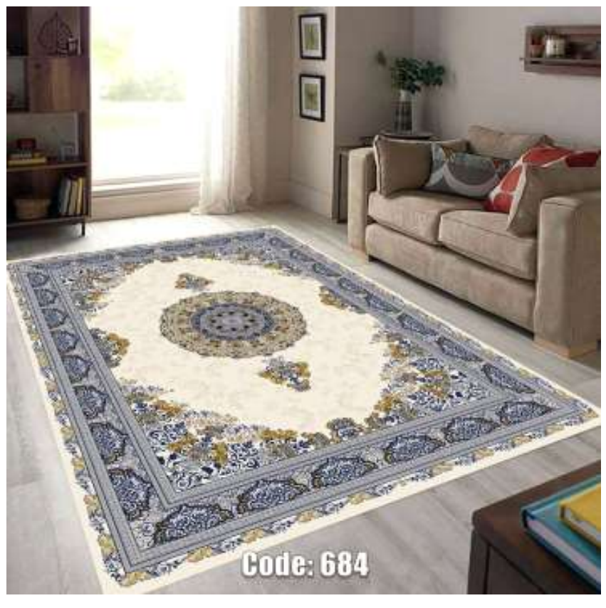 فرشینه ترمزدار و ریشه‌دار طرح آیسل کد C684 - 1